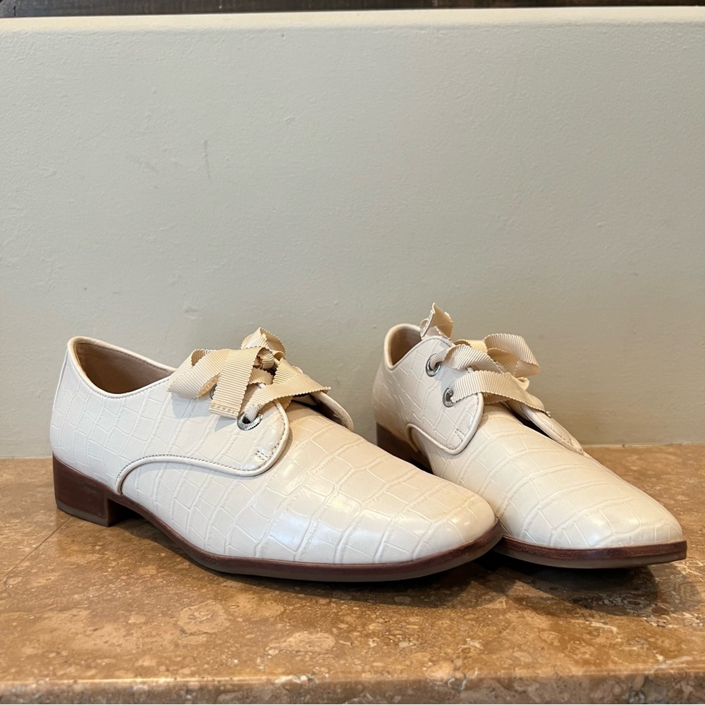 Aldo Agwenna crocodile skin square toe oxfords size 7.5